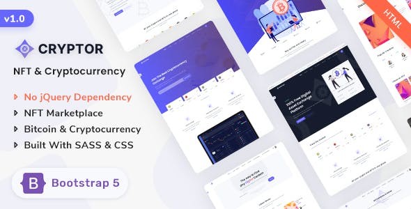 Cryptor - NFT Marketplace & Cryptocurrency ICO Landing Template