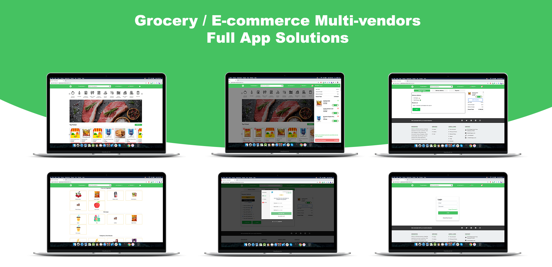 Grocery ecommerce delivery services - Multi vendors(Android + iOS + Website) ionic 5 / CodeIgniter